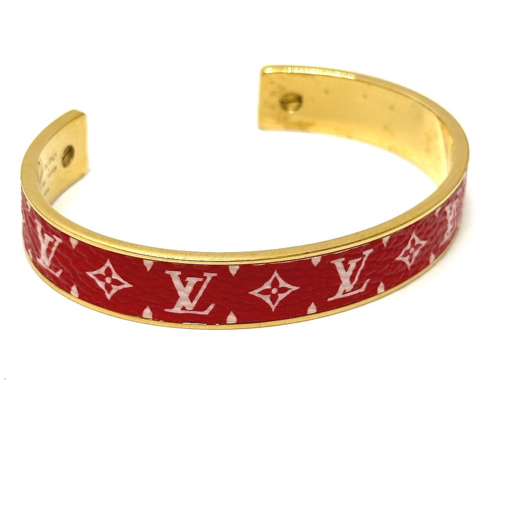 Louis Vuitton レザーブレスレット LOUIS VUITTON ルイヴィトン ブレスレット ジョンク ワイルド LV