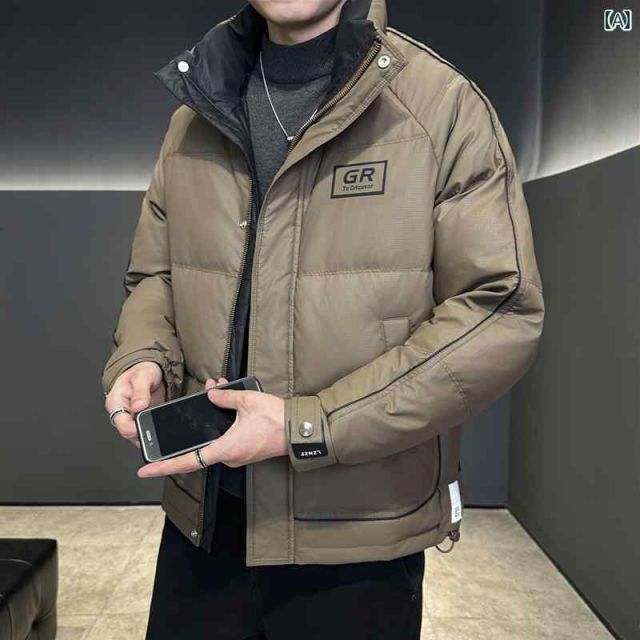 【在庫限りの大特価】 3XL 春 コーデ メンズ 服 シンプル ファッション オシャレ 大人 かっこいい 大きいサイズ ストリート 紳士服 ダウン ジャケット 冬 厚手 暖かい カジュアル スタンド ウィンタージャケット 個性