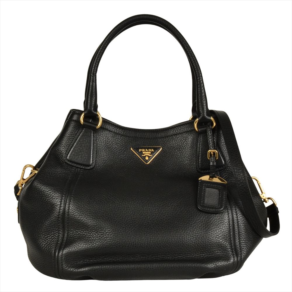 プラダ PRADA トートバッグ 2WAY レザー B2343M ブラック ヴィッテロダイノ レディース