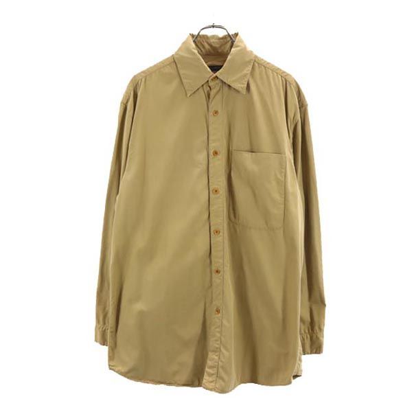 ダナキャランニューヨーク 長袖 コットンシャツ M ブラウン系 DKNY DONNA KARAN NEW YORK メンズ 古着 【231203】