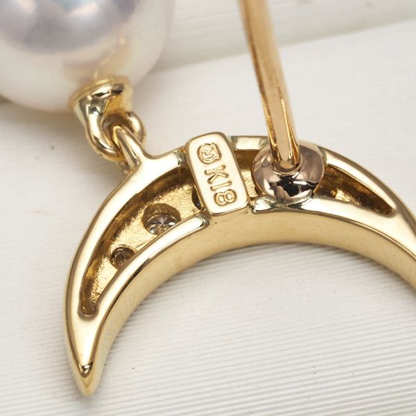 ミキモト ブローチ パール 真珠 7.0mm ダイヤ ダイヤモンド ムーン