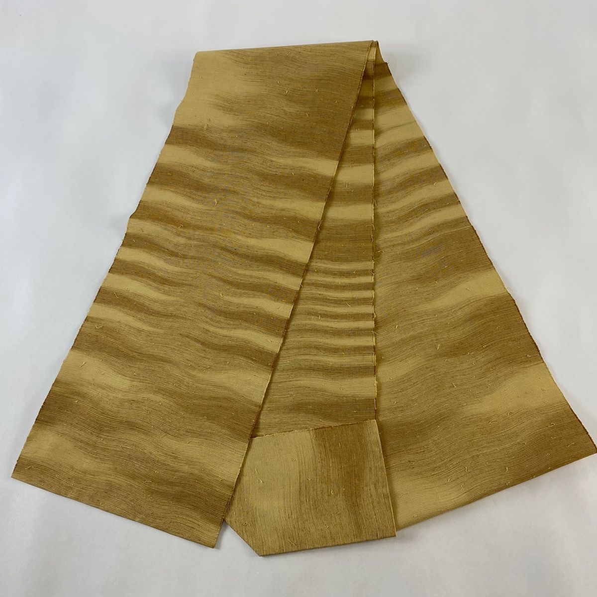 【名古屋帯】 幾何学 箔 金色 オレンジ 360cm 名古屋帯】 幾何学 箔 金色 オレンジ 360cm