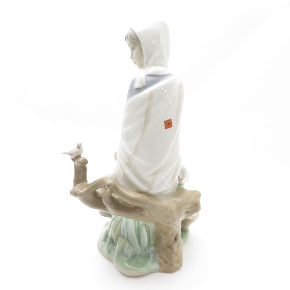 リヤドロ lladro 置物 少女 鳥 鳥小屋 雪 オブジェ｜置物