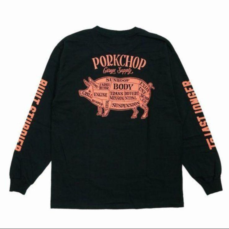 XL BK PORKCHOP ポークチョップ　PORK BACK L/S TEE XL BK PORKCHOP ポークチョップ PORK BACK L/S TEE XL BK