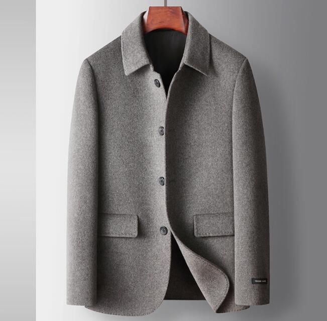 ウールコート メンズコート ビジネスコート チェスターコート カシミヤ*WOOL ロングコート 紳士服 アウター ライトグレー M~4XL