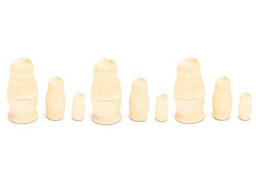 【特価商品】[ロシア製] 7cm ３個組 白木マトリョーシカ 【お得な3個セット】