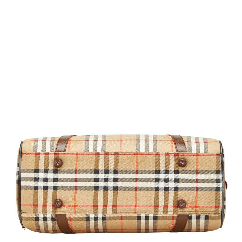 極 美品 バーバリー ノバチェック ロゴ レザー ベルト ブラウン ベージュ BURBERRY 極 美品 希少品 バーバリー ノバチェック ロゴ 金具