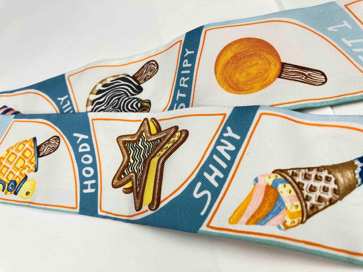 HERMES エルメス ツイリースカーフ ファニーアイスクリーム シルク