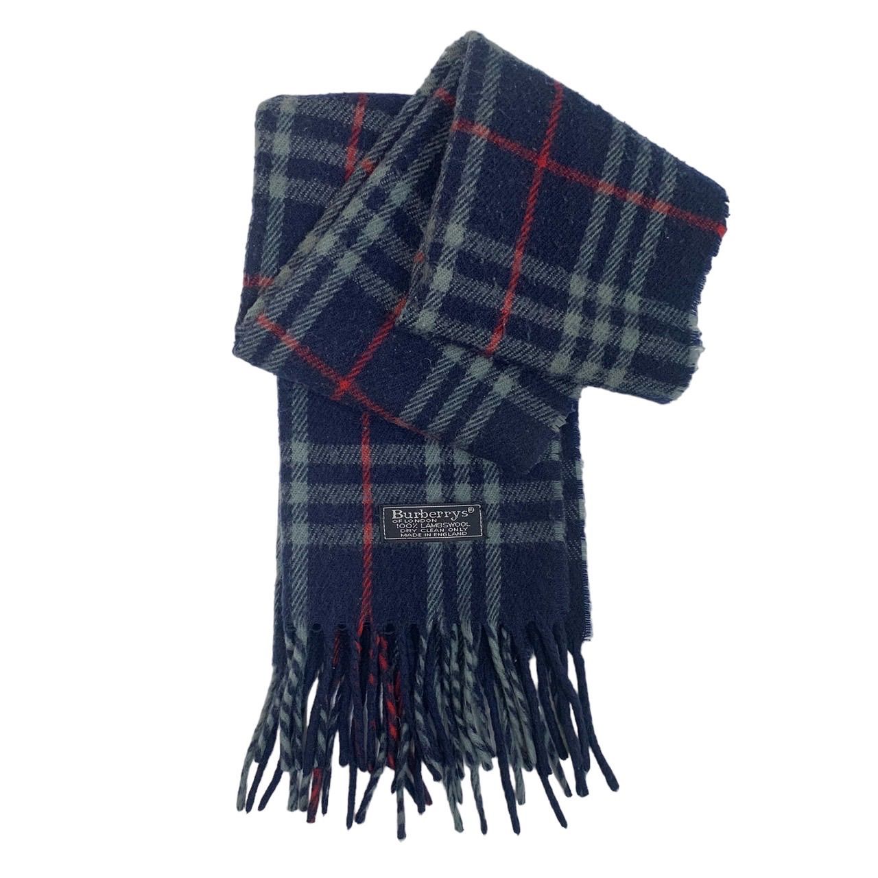 Burberry チェック柄マフラー ネイビー BURBERRY チェック柄 マフラー