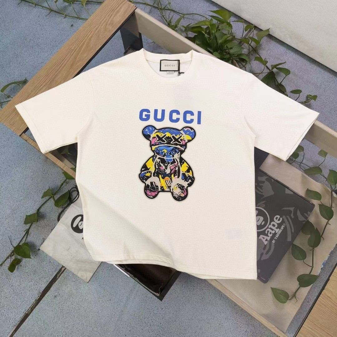 新品 GUCCI グッチ/着ぐるみベア/カジュアルゆったり半袖Tシャツ、男女共通 XS-L