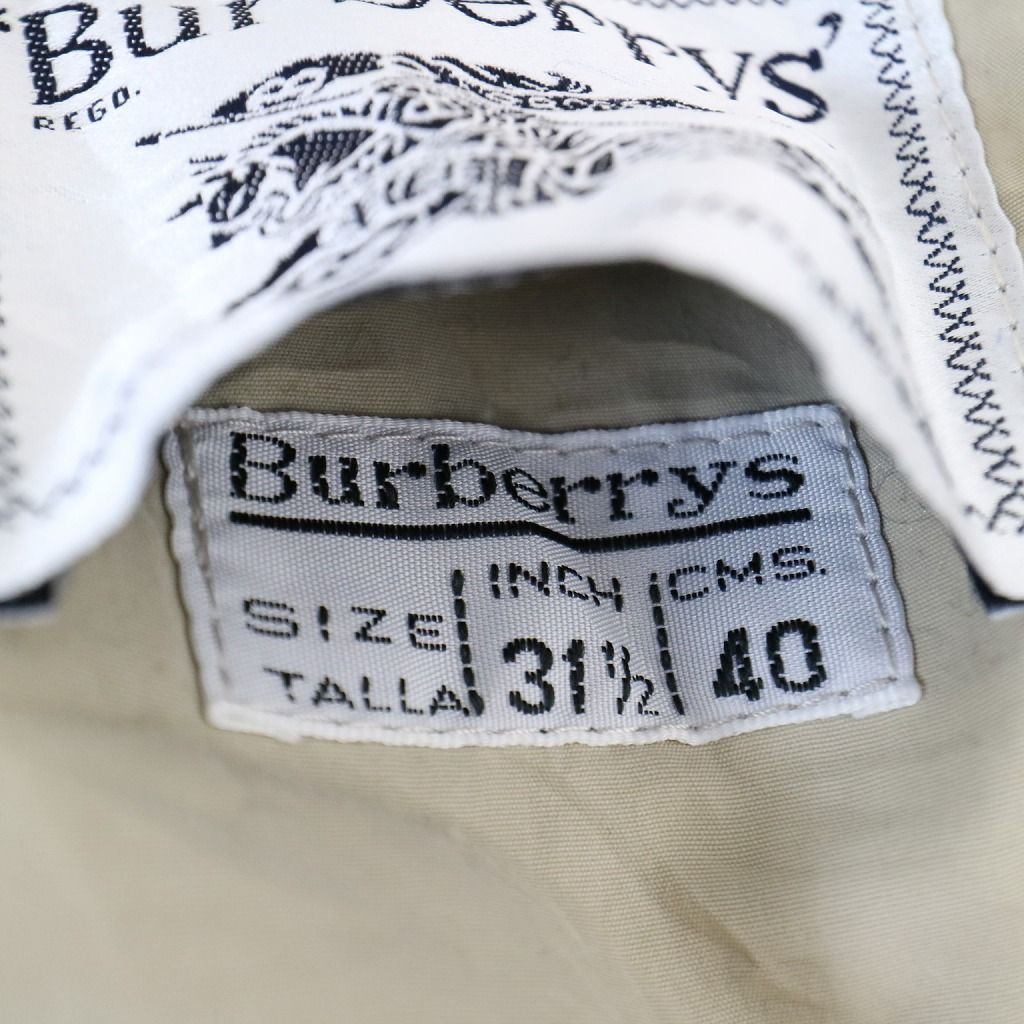 90年代 BURBERRY バーバリー ステンカラーコート 裏地チェック 防寒