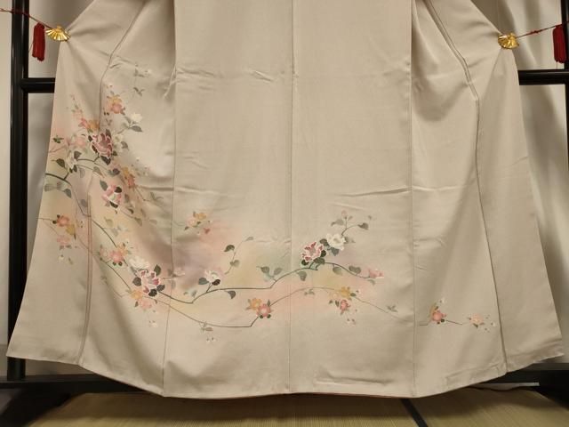 平和屋着物■訪問着　草花文　暈し染め　正絹　逸品　AAAS7634jd