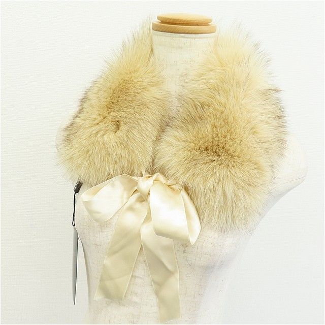 ルネ Rene フォックス ファー ティペット マフラー リボン レディース