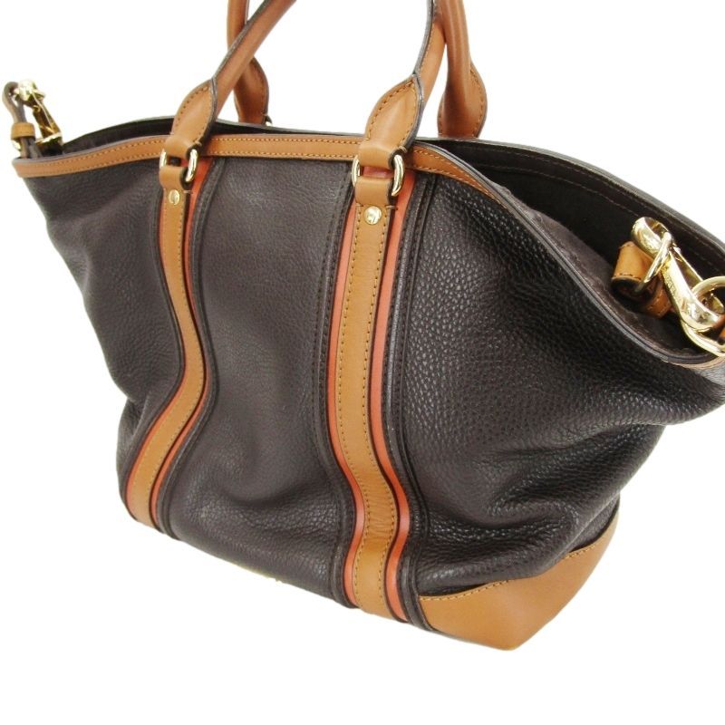 BURBERRY　バーバリー 大容量 トートバッグ ブラウン　2way BURBERRY バーバリー トートバッグ レザー ブラウン 茶
