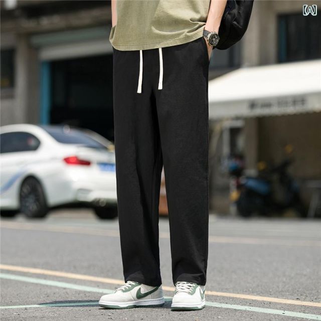 種類104：2XL/T：ライトグレーネイビー メンズ ファッション 服 男性用 オシャレ シンプル 大人 かっこいい 大きいサイズ ストリート 紳士服 カジュアル パンツ 夏 ドレープ ストレート 春秋 