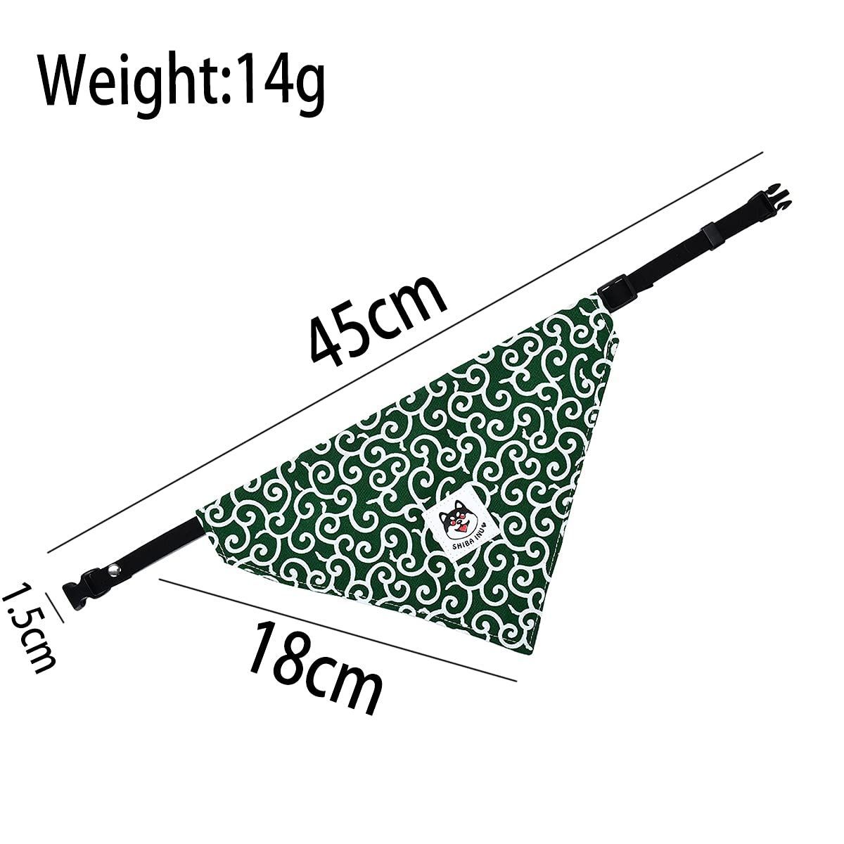 おしゃれ ペットスカーフ かわいい 三角スカー ペット用品 猫用 柔らかい 犬用 唐草バンダナ 長さ調節可能 ひんやり M 大型犬 小型犬 L バンダナ (Mグリーン) 犬