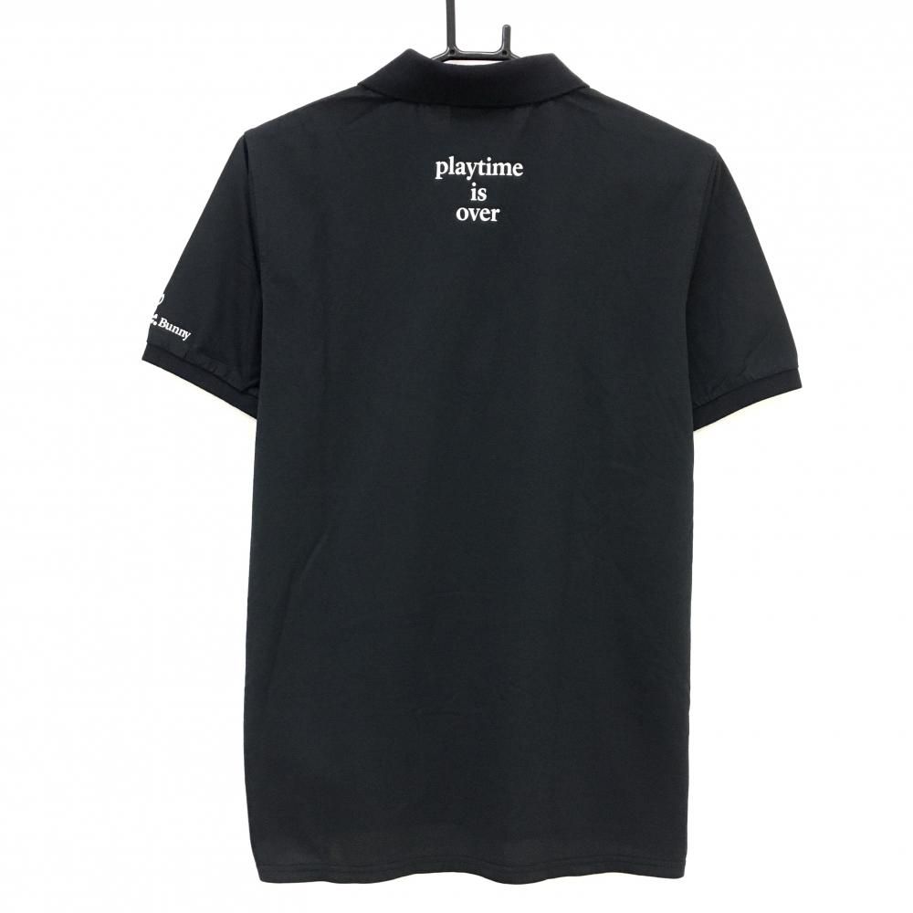 美品】サイコバニー 半袖ポロシャツ 黒×白 胸元ロゴ メンズ S