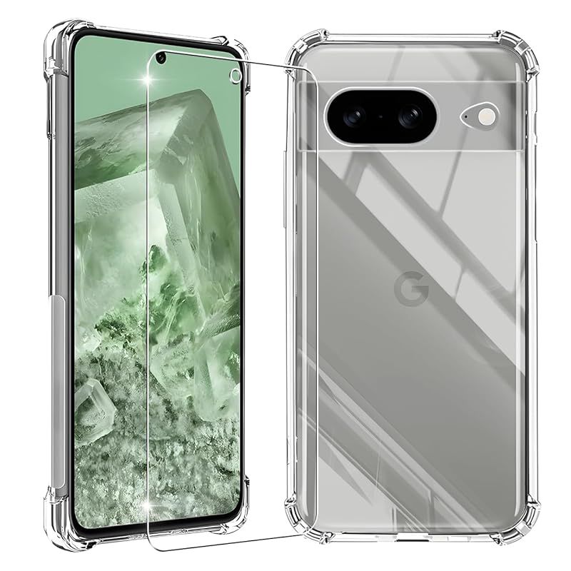 Google Pixel 8a 本体 クリアケース・ガラスフィルム貼付 画面割れ Google Pixel 8a 本体 クリアケース・ガラスフィルム貼付 画面割れ