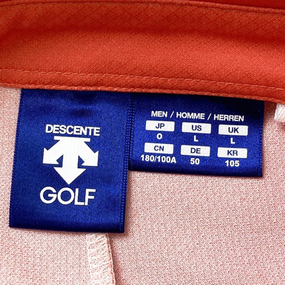サイズ：O DESCENTE GOLF デサントゴルフ 半袖ポロシャツ オレンジ系