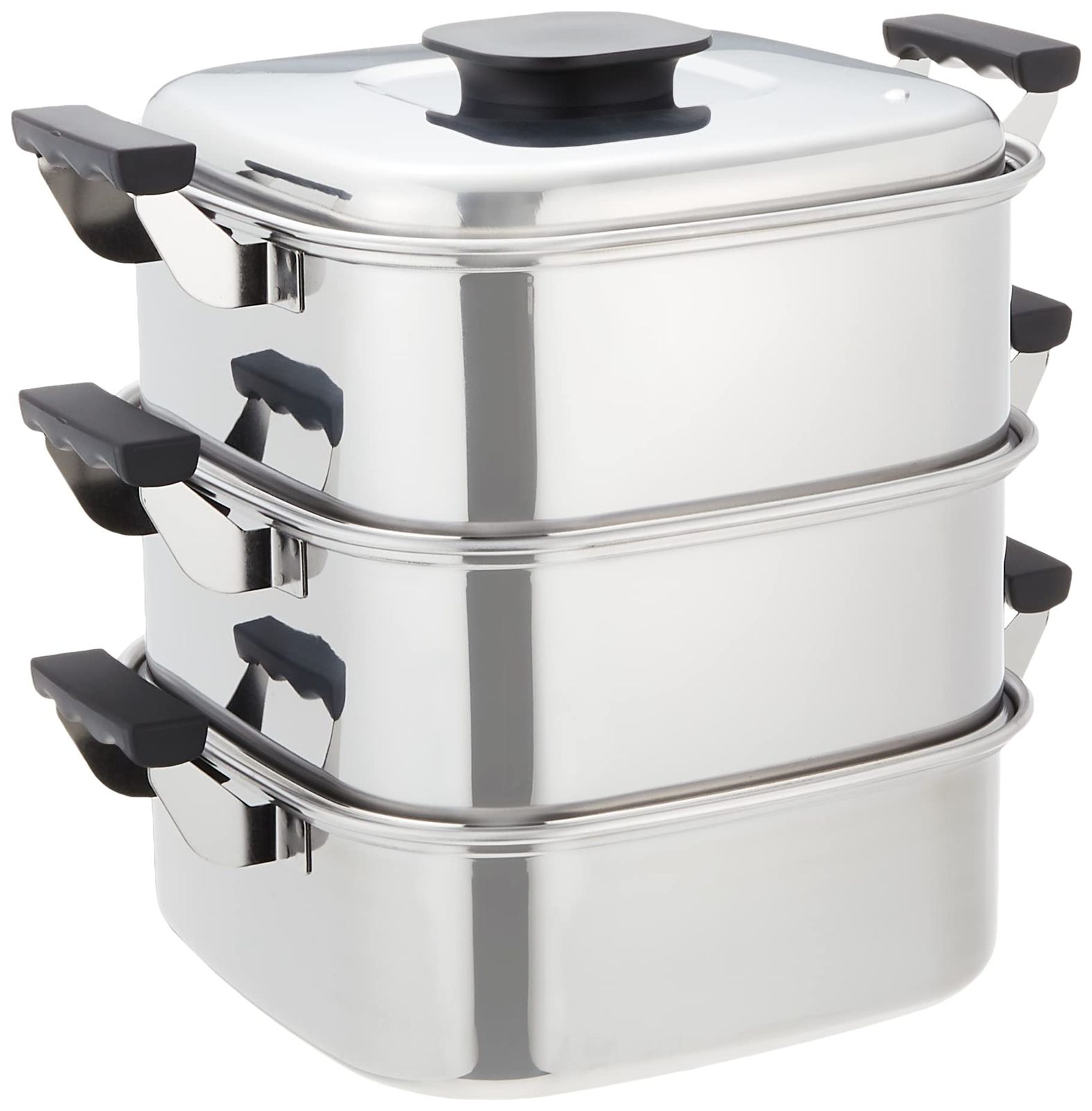 桃印 18 0角型蒸器 3段27 cm