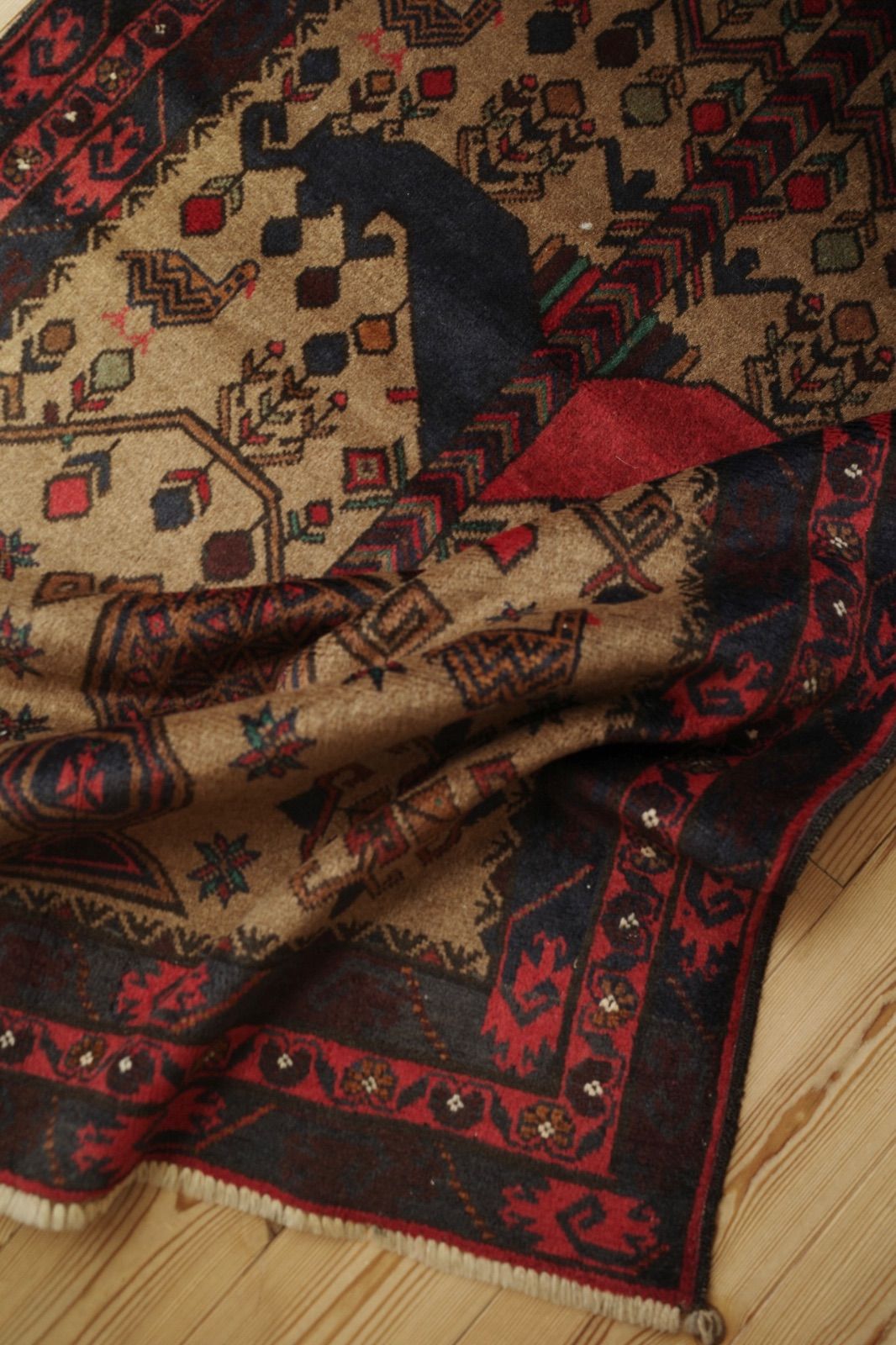 アフガニスタン絨毯 バルーチ ヴィンテージラグ トライバルラグ