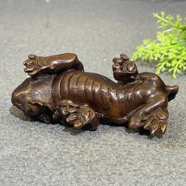 銅細工 ダックのネコ 茶寵 摆件 装飾品 工芸品 美術品 置物