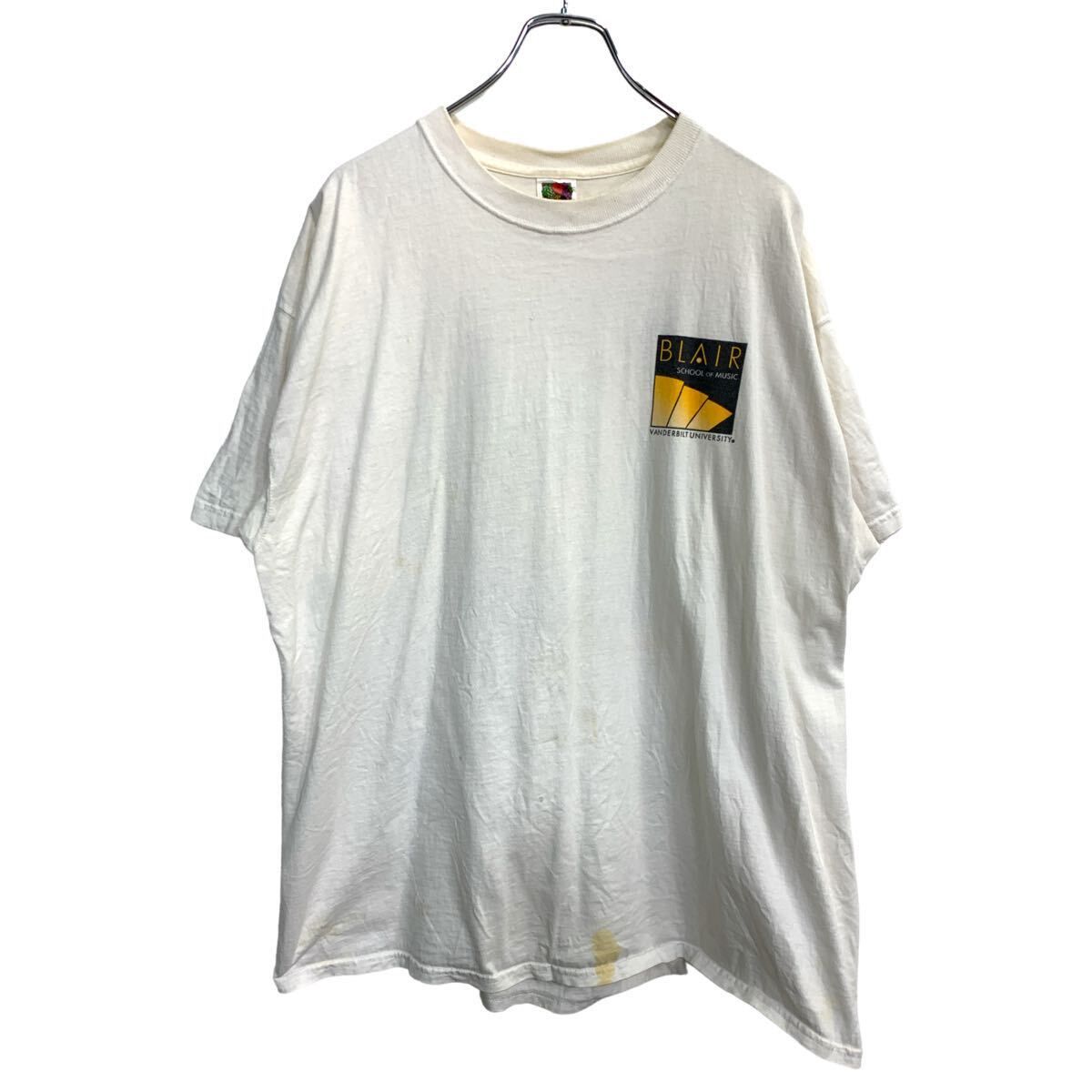FRUIT OF THE LOOM 半袖 プリント Tシャツ XXL フルーツオブザルーム バックプリント ビッグ ホワイト 古着卸 アメリカ仕入 t2407-3919