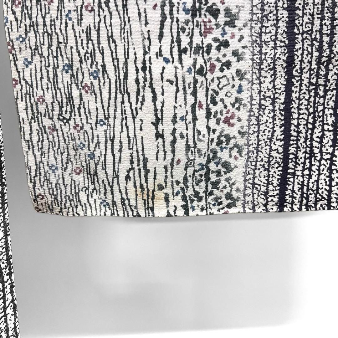 小紋 縦縞 花模様 抽象模様 たたき染風 板締め風 着物 021a d - メルカリ 