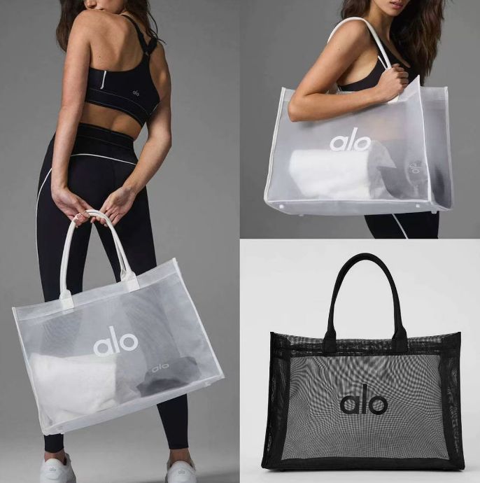 店内商品がすべてレジにて半額！！ alo Yoga ヨガメッシュバッグ ハンドバッグ ヨガ フィットネス バッグ