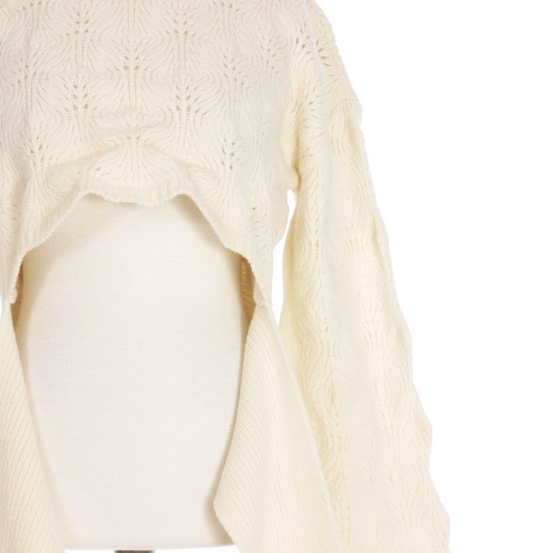 タン TAN ポインテールプルオーバーニット セーター 長袖 F オフホワイト TN19AW015 レディース TAN（タン）の「【TAN(タン)】ポインテールプルオーバーニット