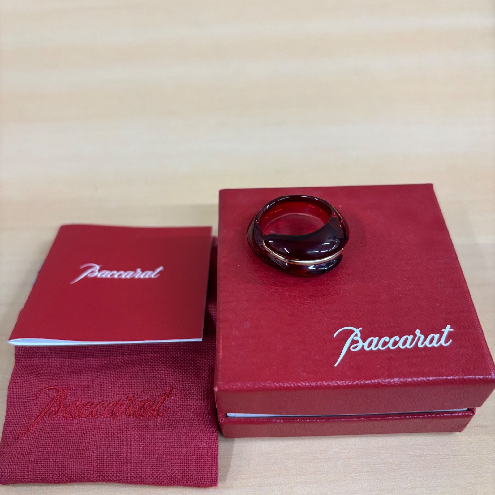 ◎Baccarat バカラ リング カキアージュ クリスタル レッド 赤