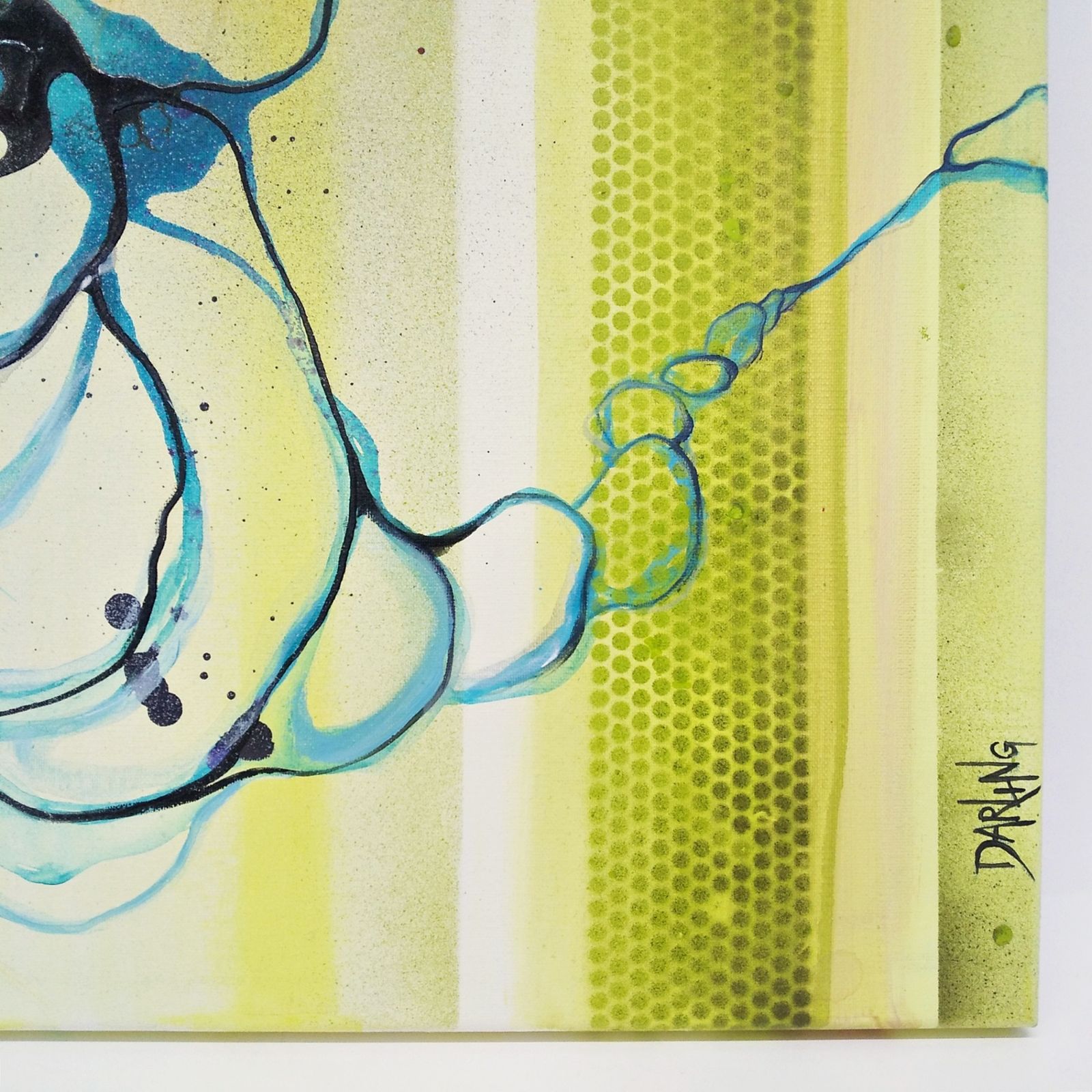 Rikke Darling 『A Twisted Way』デンマーク 絵画 抽象画 アクリル スプレーペイント アート 画家 リッケ・ダーリング R2505-085 Rikke Darling 『A Twisted Way』デンマーク 絵画 抽象画