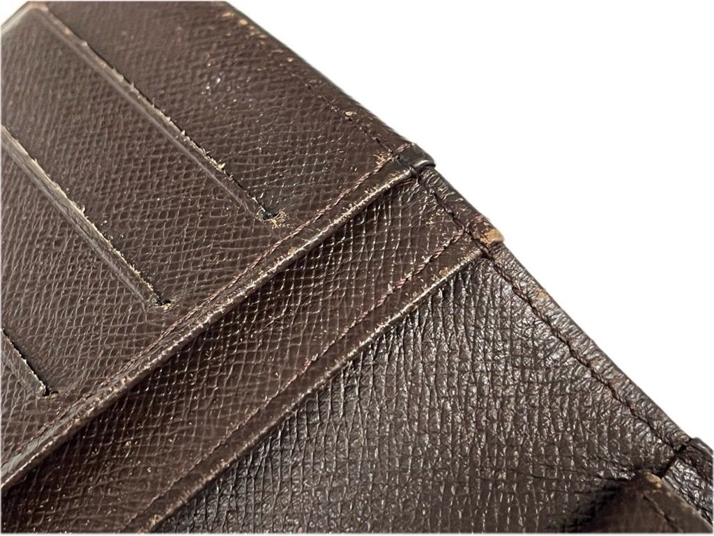 ▽LOUIS VUITTON ルイヴィトン ダミエ 二つ折り財布がま口