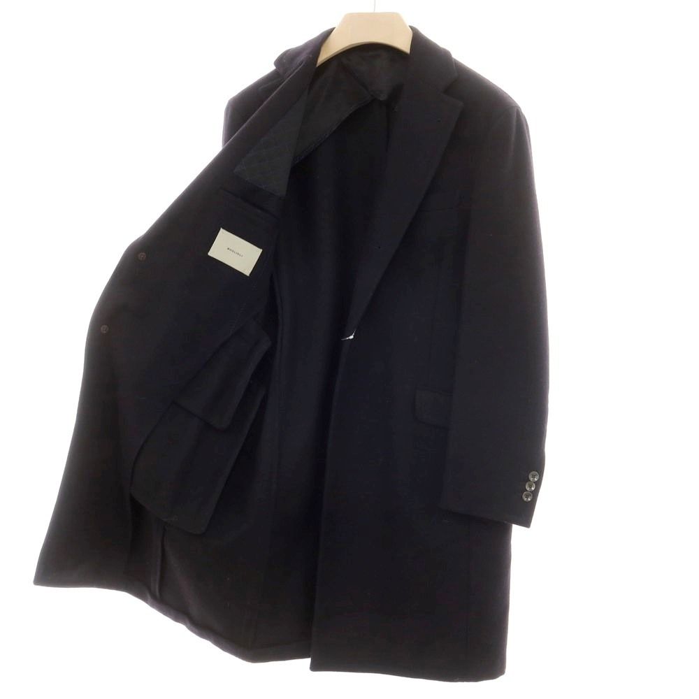 美品】BOGLIOLI ボリオリ チェスターコート カシミヤ混 ネイビー 44