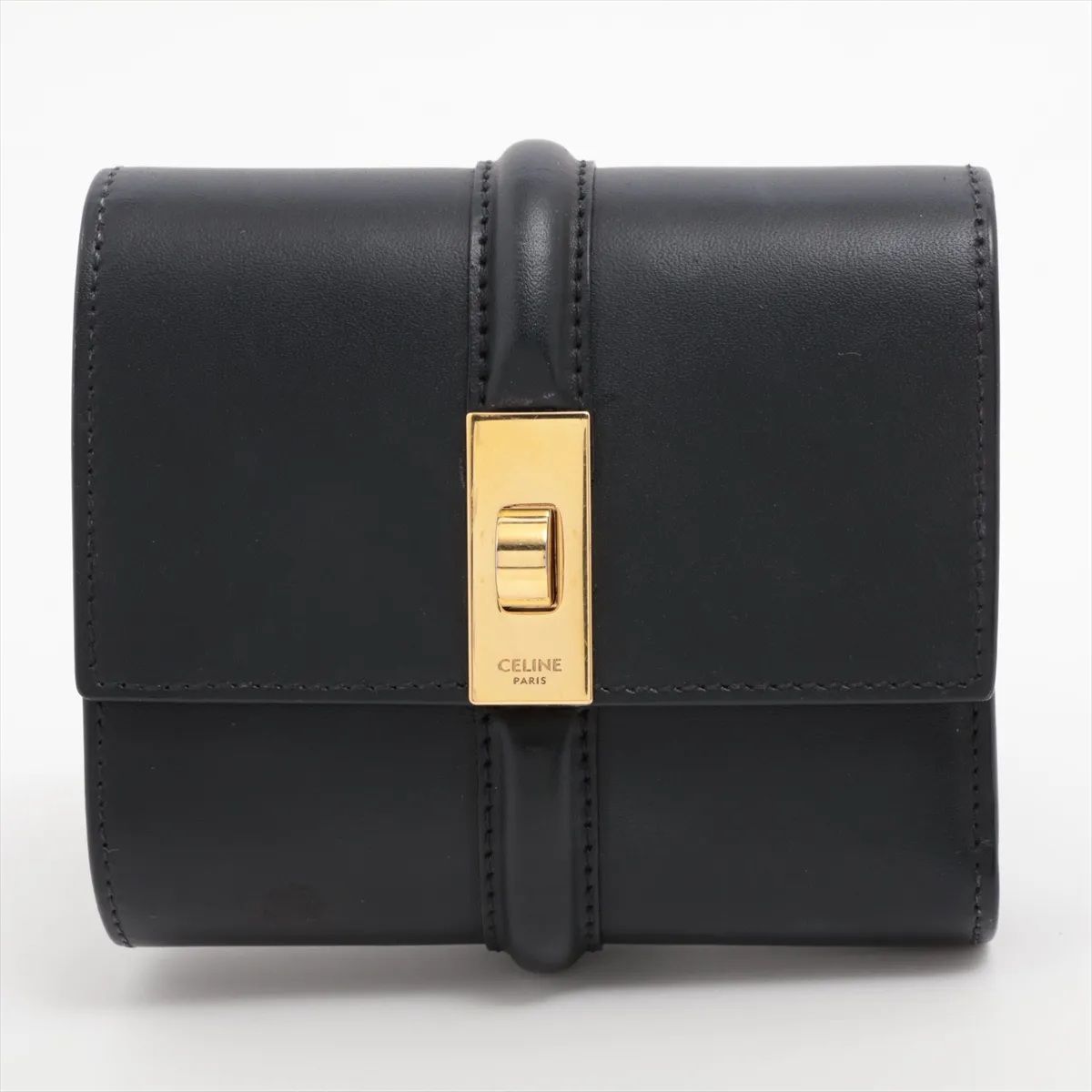 美品 セリーヌ スモール トリフォールド ウォレット 16 レザー