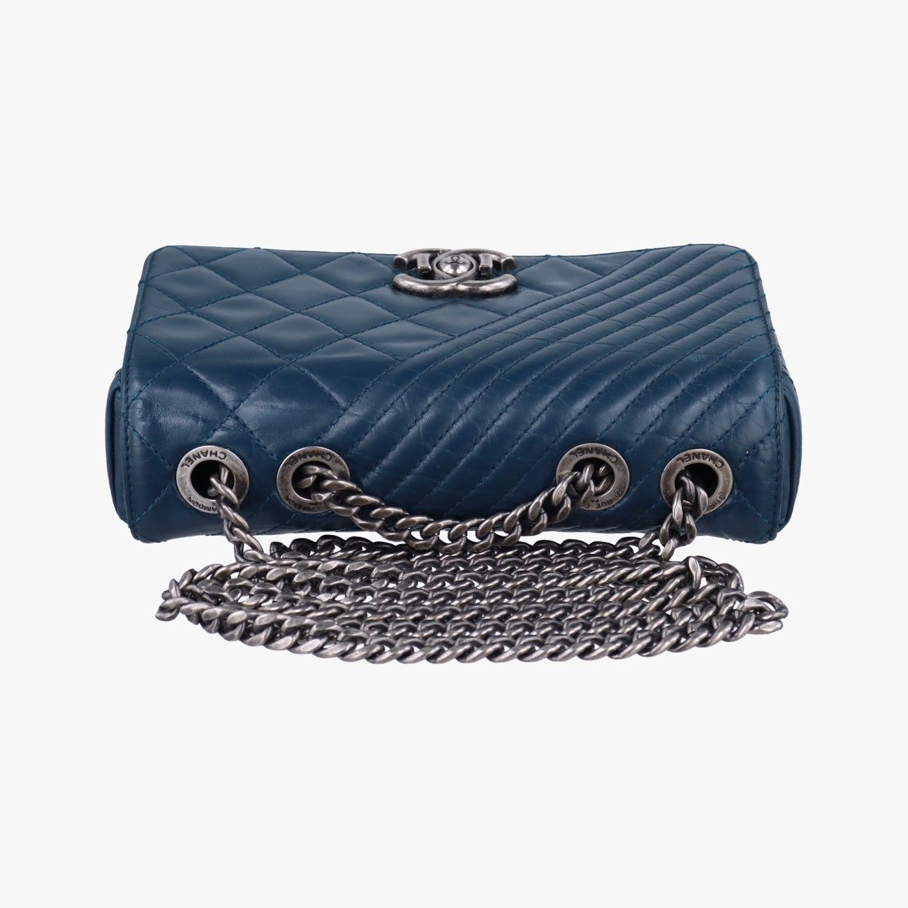 シャネルChanelココボーイ シングルフラップブルーレザーA9279620640700