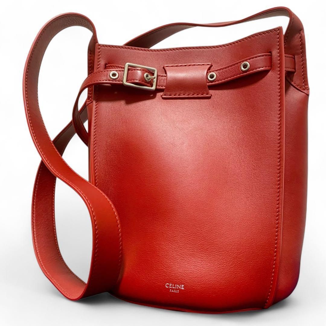 【美品】　CELINEセリーヌ　ビックバックバケット　レッド CELINE セリーヌ ビッグバッグ バケット ショルダーバッグ レッド 赤