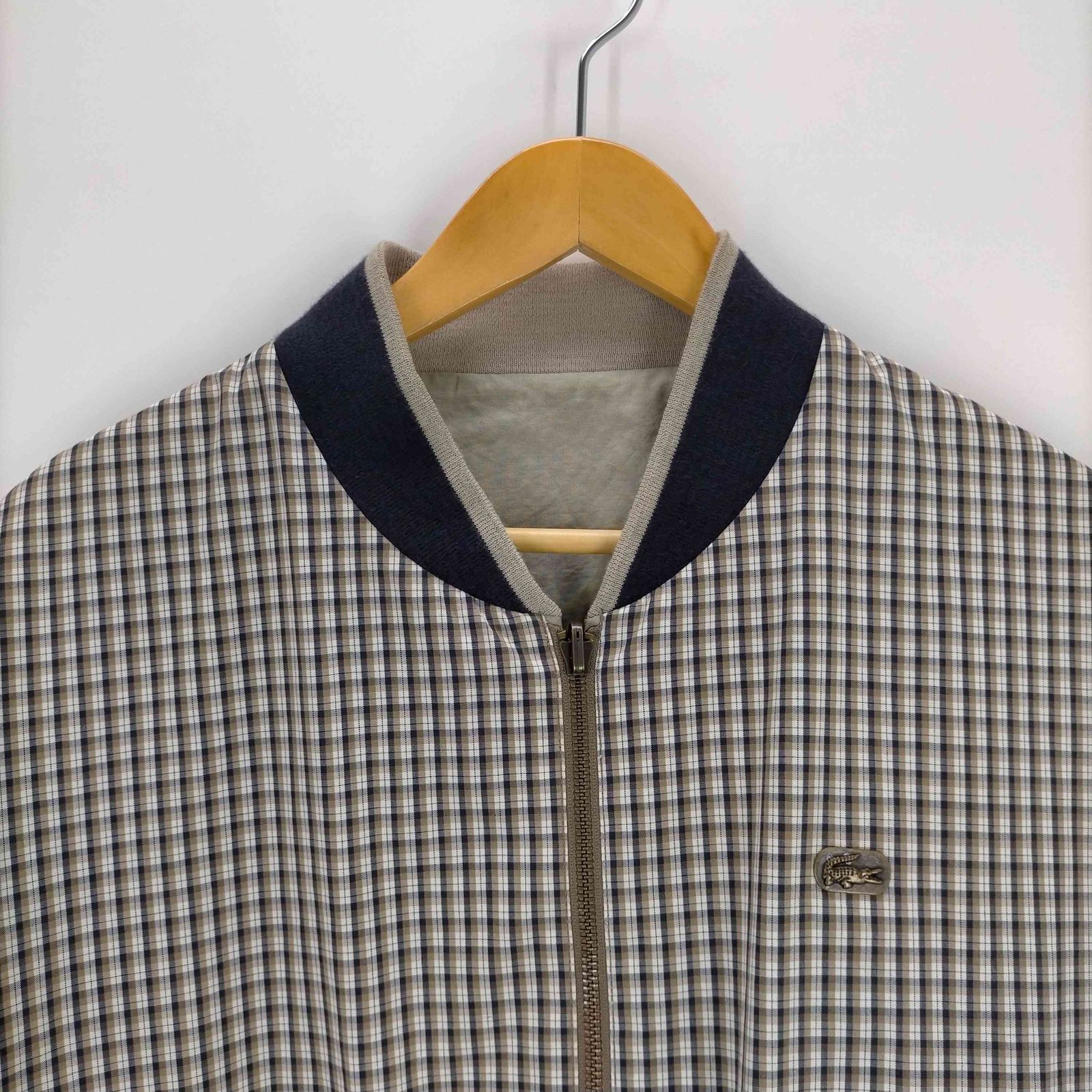 【美品】ラコステブルゾンチェック柄リバーシブルジャケットアウター L ラコステ LACOSTE リバーシブル ブルゾンジャケット チェック柄 メンズ
