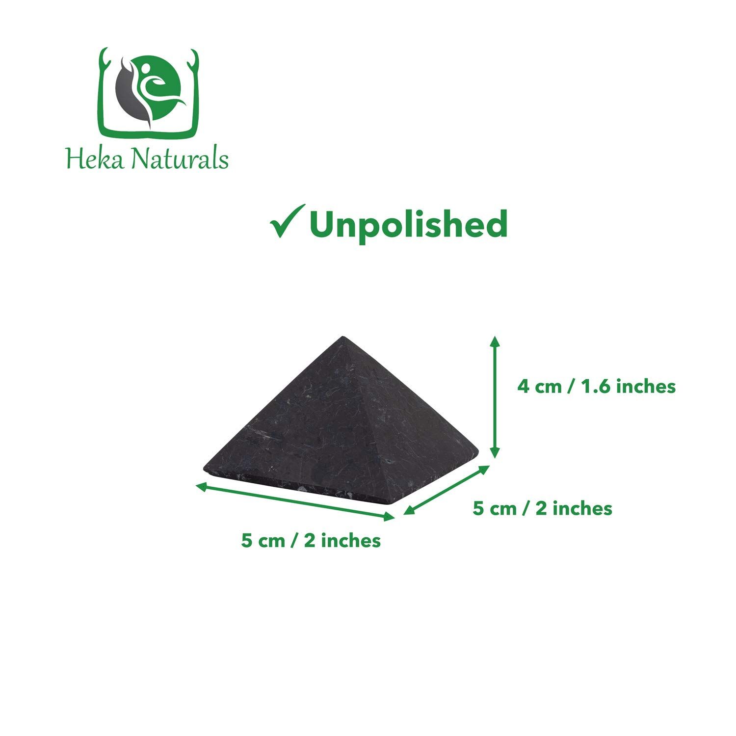 Heka Naturals 未研磨シュンガイトピラミッドブラックストーン