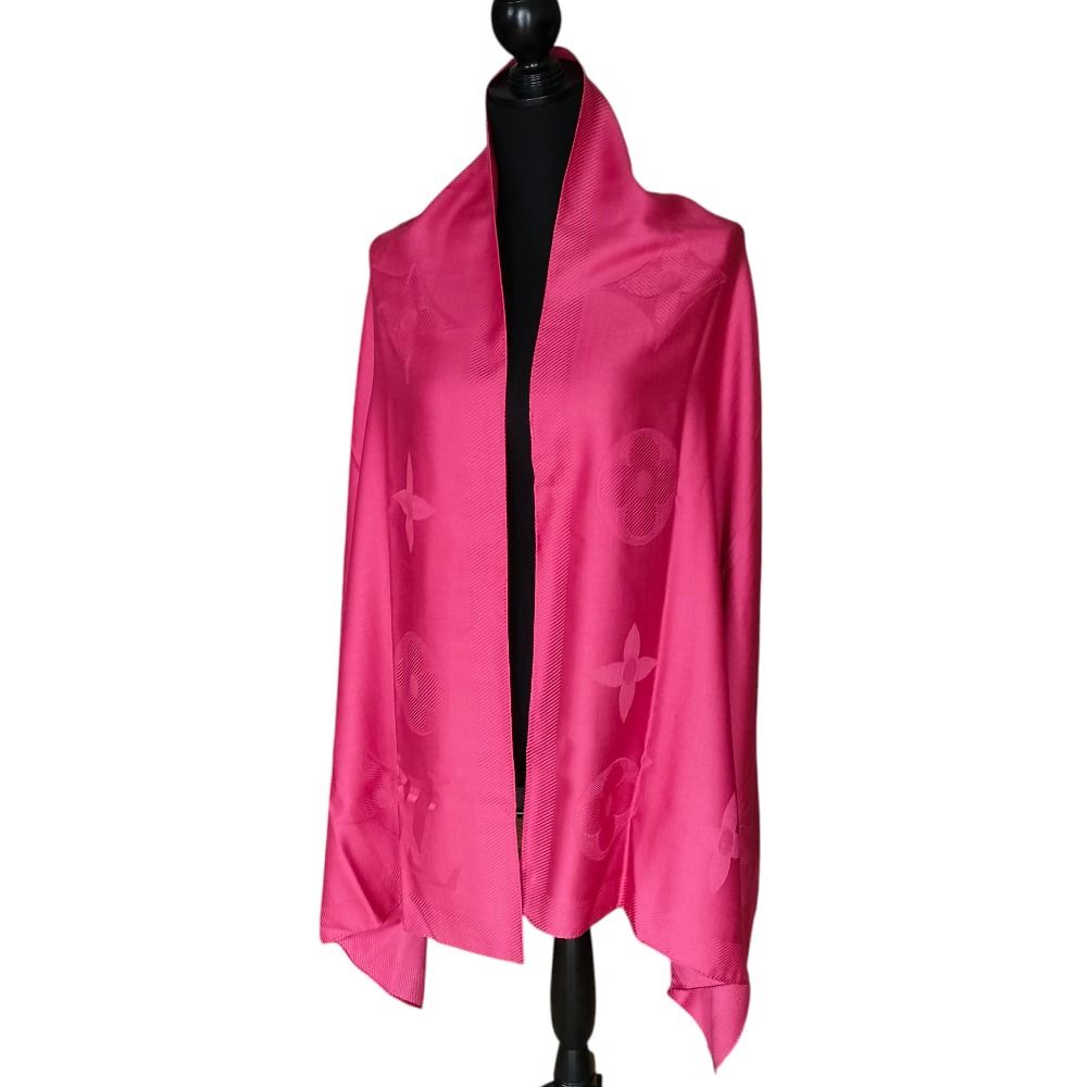 美品Louis Vuitton ピンクカシミヤすマフラー