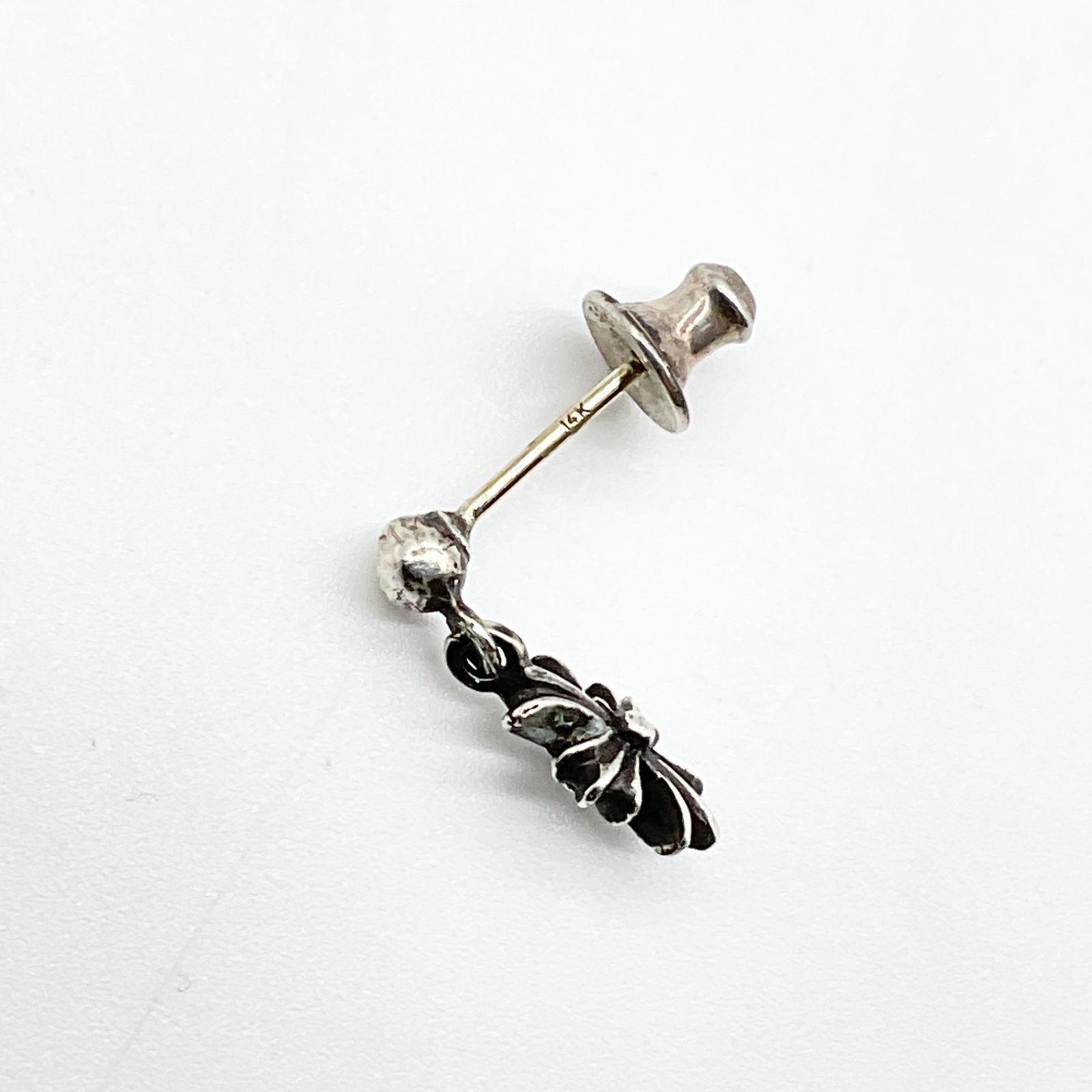 クロムハーツ　タイニーE ドロップ　ピアス　925 ポスト14K　（片耳用） クロムハーツ タイニーE CHプラス 925×14K ドロップピアス AB