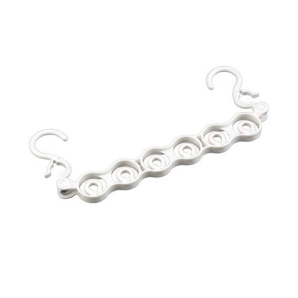 まとめ ハンガーホルダー|洗濯用品 6連 幅35.2×奥行2.6×高さ15.9cm ホワイト ×160個セット