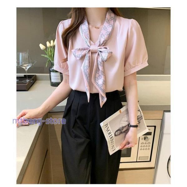 オシャレブラウス 白シフォンシャツ