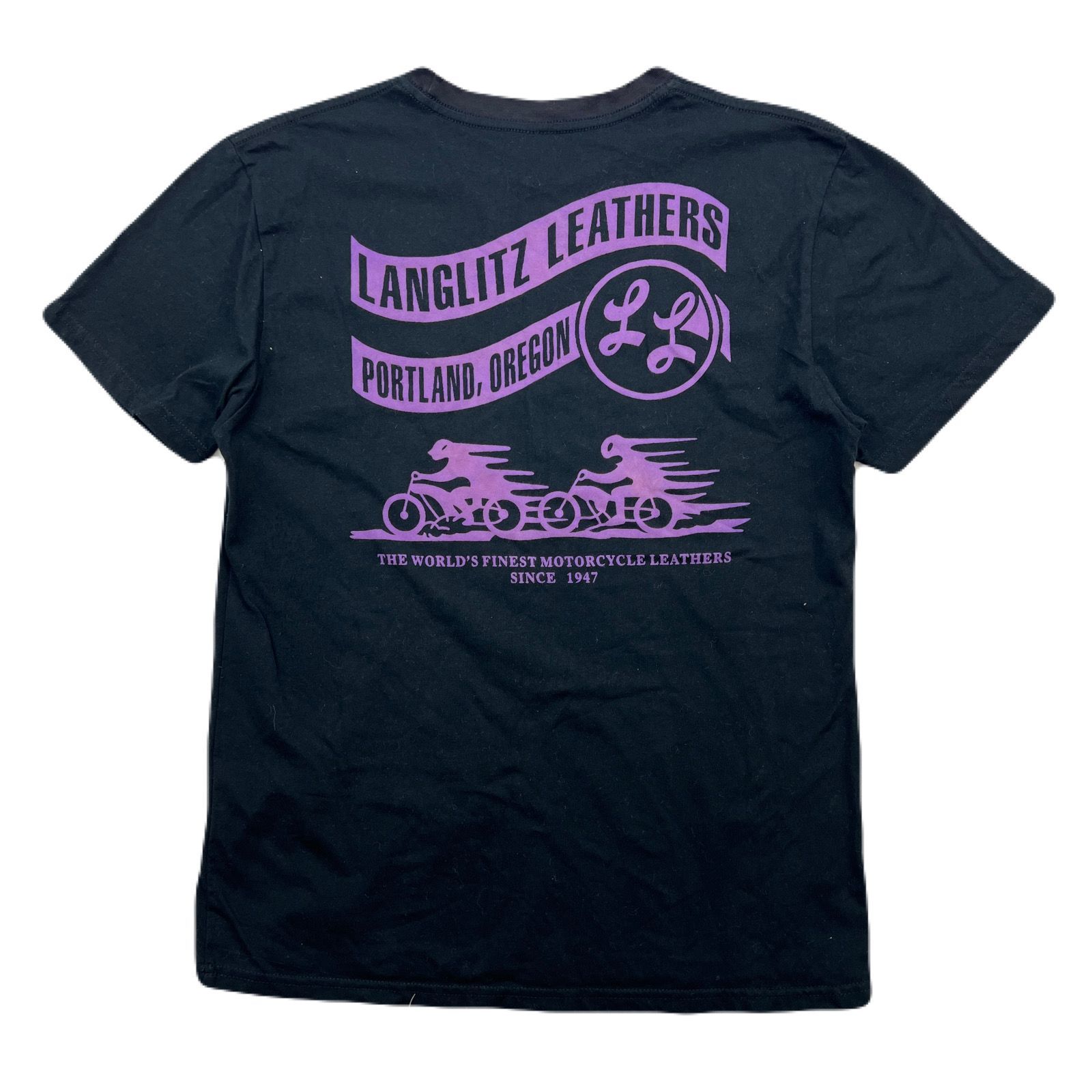 Langlitz Leathers Tシャツ メンズ L ブラック 【 USA製 】 黒
