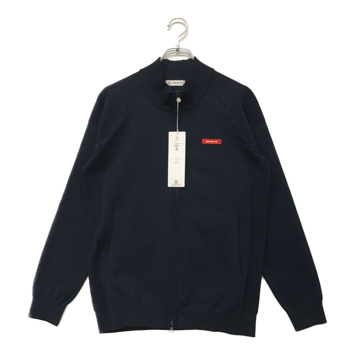 未使用品 メンズ アンパスィ and per se ニットアウター M 紺 ネイビー