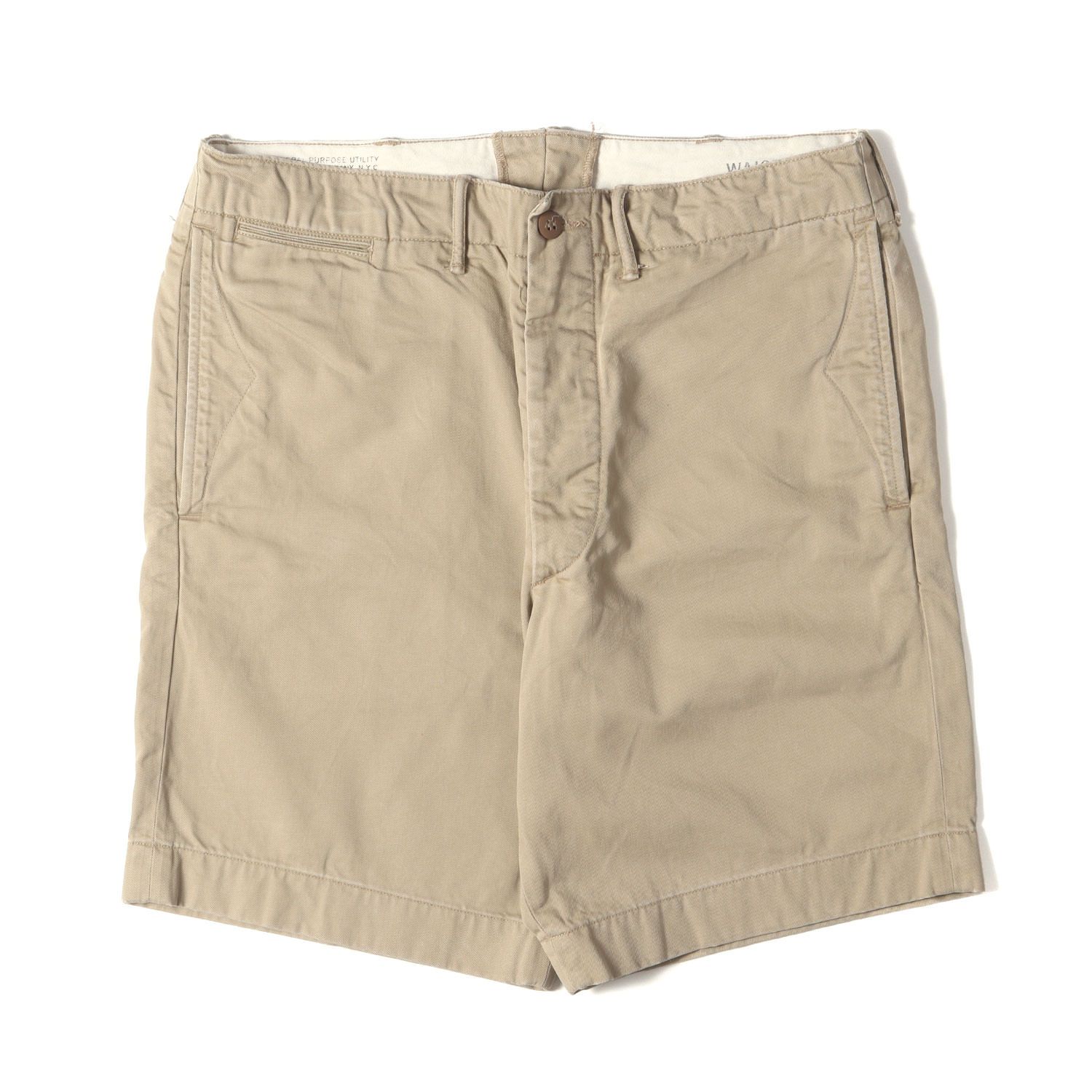 メンズ RRL ダブルアールエル オフィサーチノショートパンツ 34 ベージュ