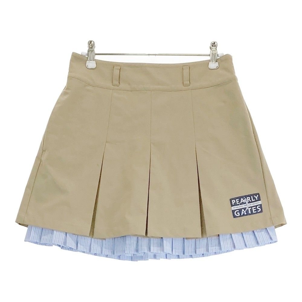サイズ：0 PEARLY GATES パーリーゲイツ 2024年モデル プリーツスカート ベージュ系 [240101401598]# ゴルフウェア レディース ストスト