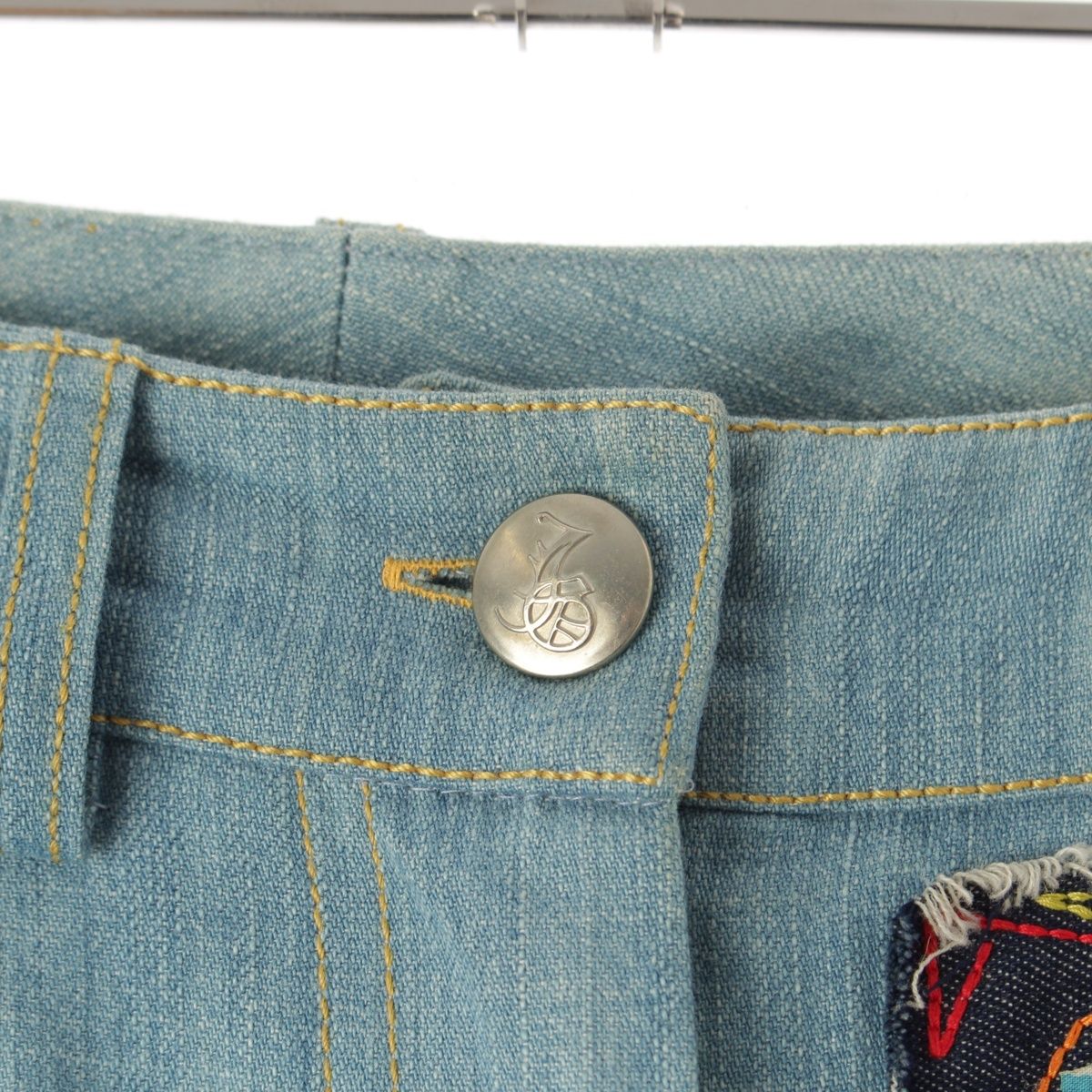 ジョンガリアーノ 2002年 コットン 刺繍 パッチワーク デニムパンツ