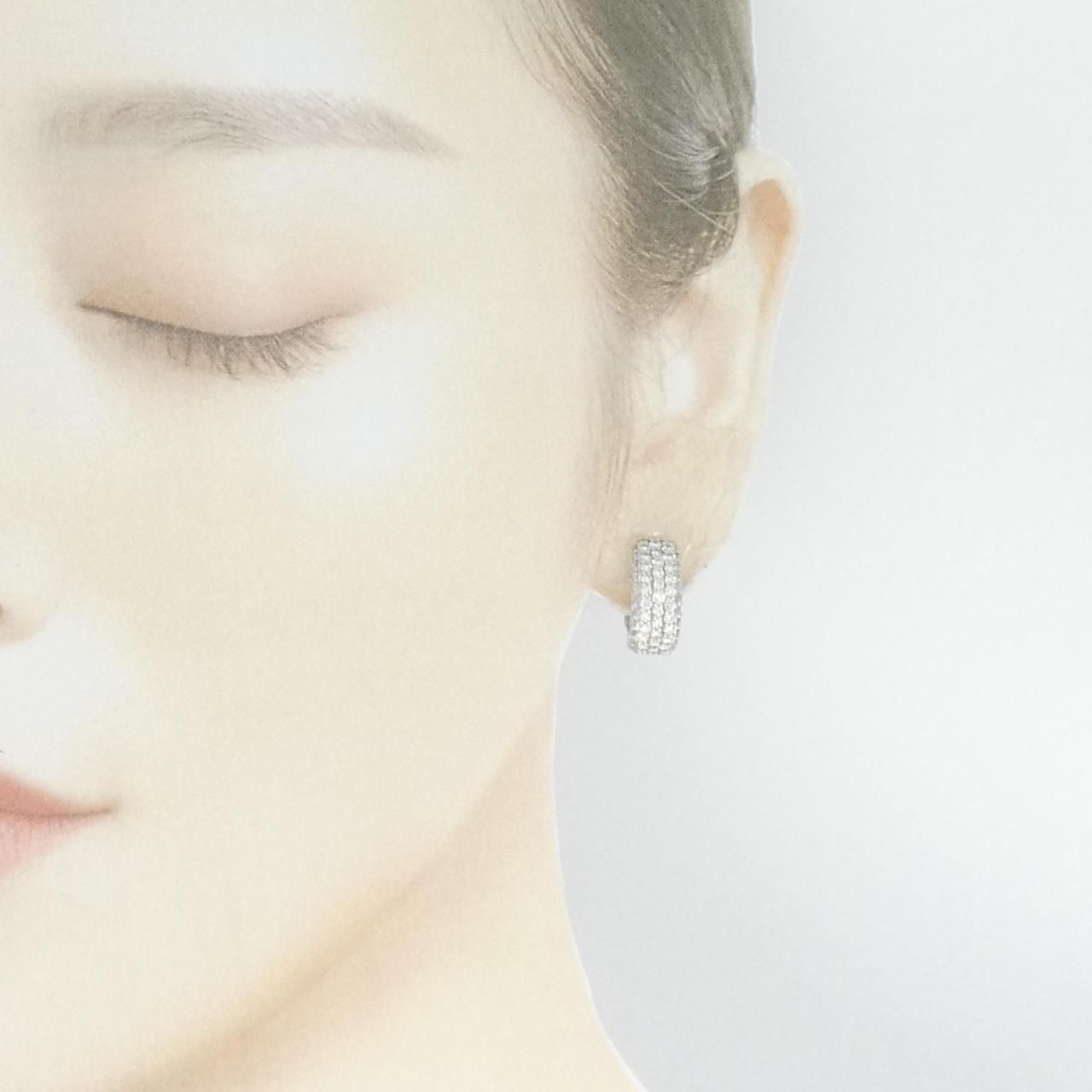 K18WG ダイヤピアス パヴェピアス K18WG パヴェ ダイヤモンド ピアス