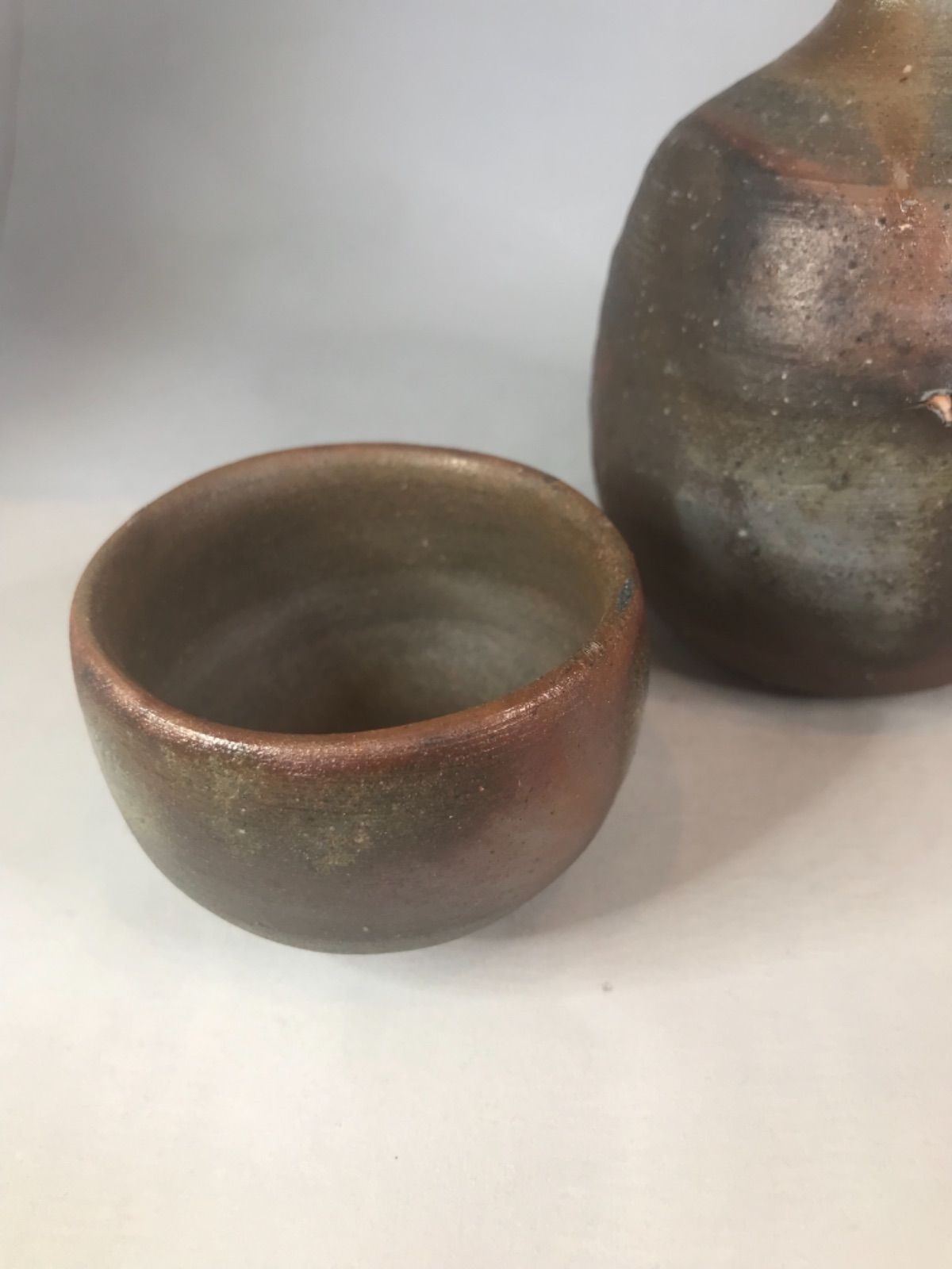 備前焼　備前市無形文化財　榊原　清人★復元初窯　二合徳利 備前焼 備前市無形文化財 榊原 清人 共箱付き桟切徳利13 備前焼卸